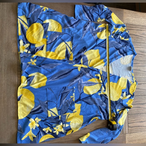 Lularoe Lindsay Cardigan Open Sweater Blue with Lemons 2x - Picture 4 of 9